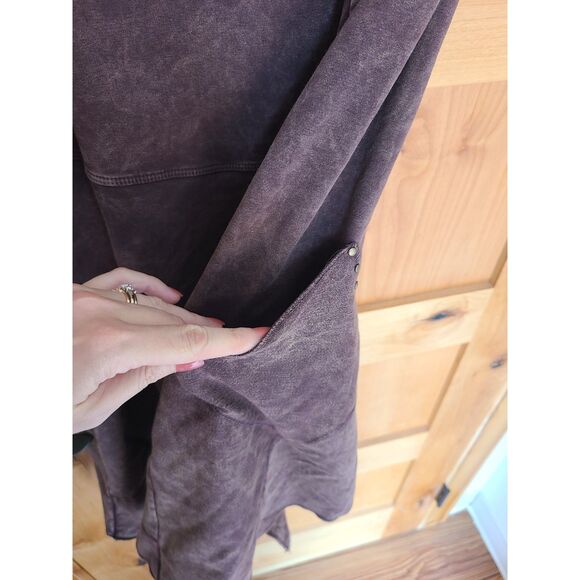 Testimony Los Angeles Lagenlook Sleeveless Cardigan Brown Layered Look SMALL S - Picture 5 of 8